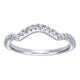 Wedding Band 14k White Gold Diamond Curved