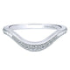 Wedding Band 14k White Gold Diamond Curved