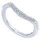 Wedding Band 14k White Gold Diamond Curved