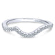 Wedding Band 14k White Gold Diamond Curved