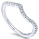 Wedding Band 14k White Gold Diamond Curved