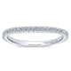 Wedding Band 14k White Gold Diamond Curved
