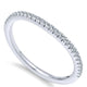 Wedding Band 14k White Gold Diamond Curved