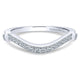 Wedding Band 14k White Gold Diamond Curved