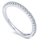 Wedding Band 14k White Gold Diamond Curved