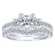 Wedding Band 14k White Gold Diamond Curved