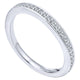 Wedding Band 14k White Gold Diamond Curved