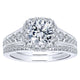 Wedding Band 14k White Gold Diamond Curved