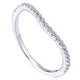 Wedding Band 14k White Gold Diamond Curved