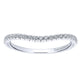 Wedding Band 14k White Gold Diamond Curved