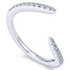 Wedding Band 14k White Gold Diamond Curved