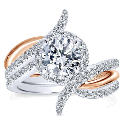 Wedding Band 14k White Gold Diamond Curved
