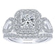 Wedding Band 14k White Gold Diamond Curved