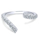 Wedding Band 14k White Gold Diamond Curved