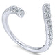 Wedding Band 14k White Gold Diamond Curved