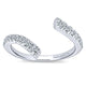 Wedding Band 14k White Gold Diamond Curved