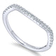 Wedding Band 14k White Gold Diamond Curved