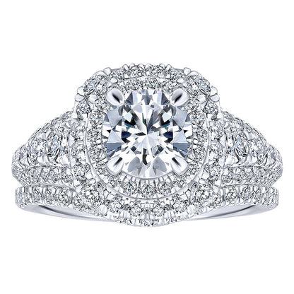 Wedding Band 14k White Gold Diamond Curved