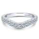 Wedding Band 14k White Gold Diamond Curved