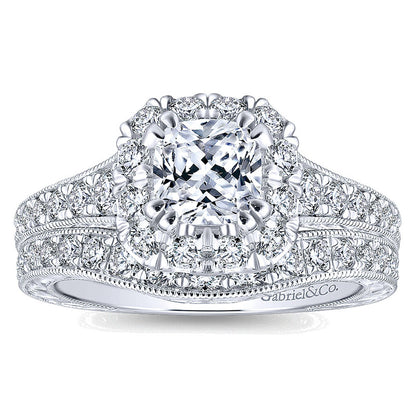 Wedding Band 14k White Gold Diamond Curved