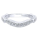 Wedding Band 14k White Gold Diamond Curved