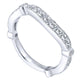 Wedding Band 14k White Gold Diamond Curved
