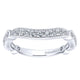 Wedding Band 14k White Gold Diamond Curved