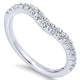Wedding Band 14k White Gold Diamond Curved