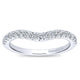 Wedding Band 14k White Gold Diamond Curved