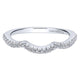 Wedding Band 14k White Gold Diamond Curved