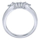Wedding Band 14k White Gold Diamond Curved