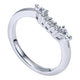 Wedding Band 14k White Gold Diamond Curved