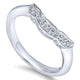 Wedding Band 14k White Gold Diamond Curved