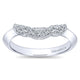 Wedding Band 14k White Gold Diamond Curved