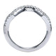 Wedding Band 14k White Gold Diamond Curved