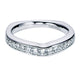 Wedding Band 14k White Gold Diamond Curved