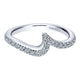 Wedding Band 14k White Gold Diamond Curved