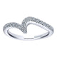 Wedding Band 14k White Gold Diamond Curved