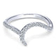 Wedding Band 14k White Gold Diamond Curved