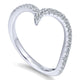 Wedding Band 14k White Gold Diamond Curved