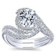 Wedding Band 14k White Gold Diamond Curved