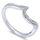 Wedding Band 14k White Gold Diamond Curved