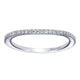 Wedding Band 14k White Gold Diamond Curved