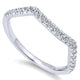 Wedding Band 14k White Gold Diamond Curved