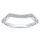 Wedding Band 14k White Gold Diamond Curved