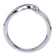 Wedding Band 14k White Gold Diamond Curved