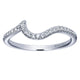 Wedding Band 14k White Gold Diamond Curved