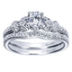 Wedding Band 14k White Gold Diamond Curved