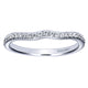 Wedding Band 14k White Gold Diamond Curved