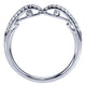 Wedding Band 14k White Gold Diamond Curved